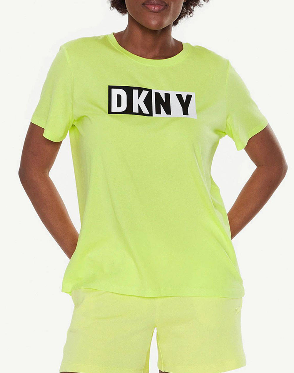 DKNY LOGO BLUZKA Z KROTKIM RĘKAWEM DKNY