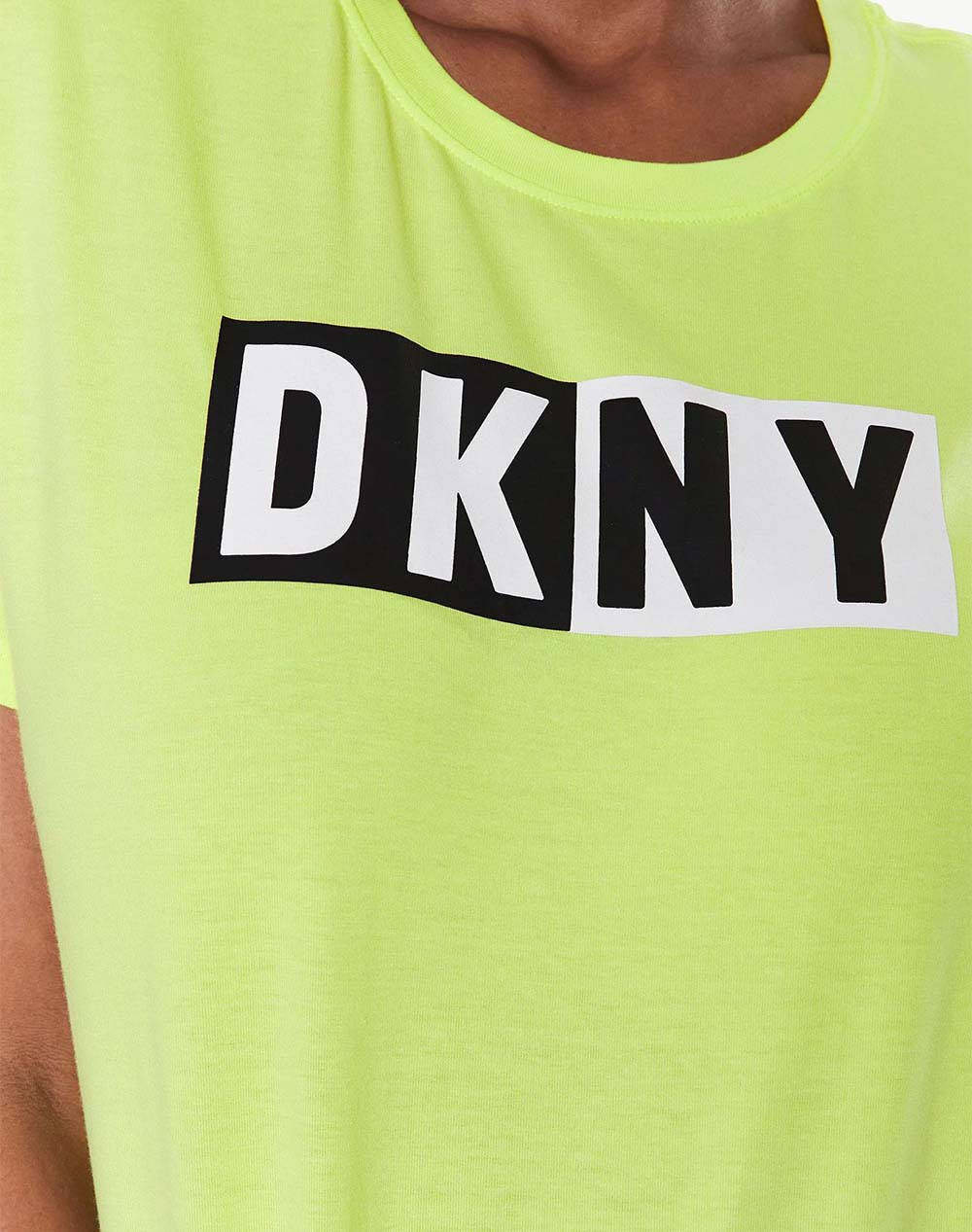 DKNY LOGO BLUZKA Z KROTKIM RĘKAWEM DKNY